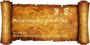 Malatinszki Boróka névjegykártya