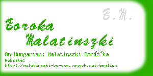 boroka malatinszki business card